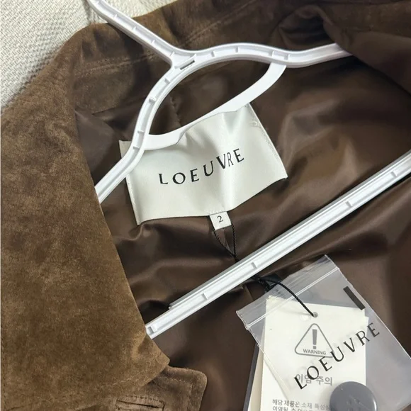 NWT Loeuvre Classic Real Suede Jacket - Brown - Picture 10 of 11
